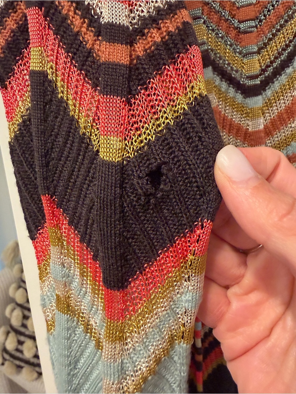 Missoni Multicolor Chevron Midi Dress — Coral, Mustard, Black & Sky Blue - Picture 4 of 4